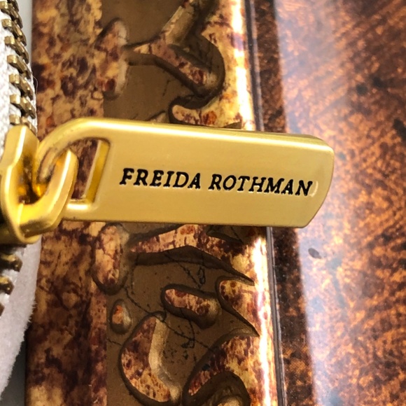 FREIDA ROTHMAN SIGNATURE BEZEL DROP NECKLACE, NEW WITH TAGS, GOLD AND SILVER - Picture 5 of 11